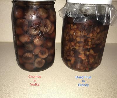 Liquor made from dried fruit or brandy.